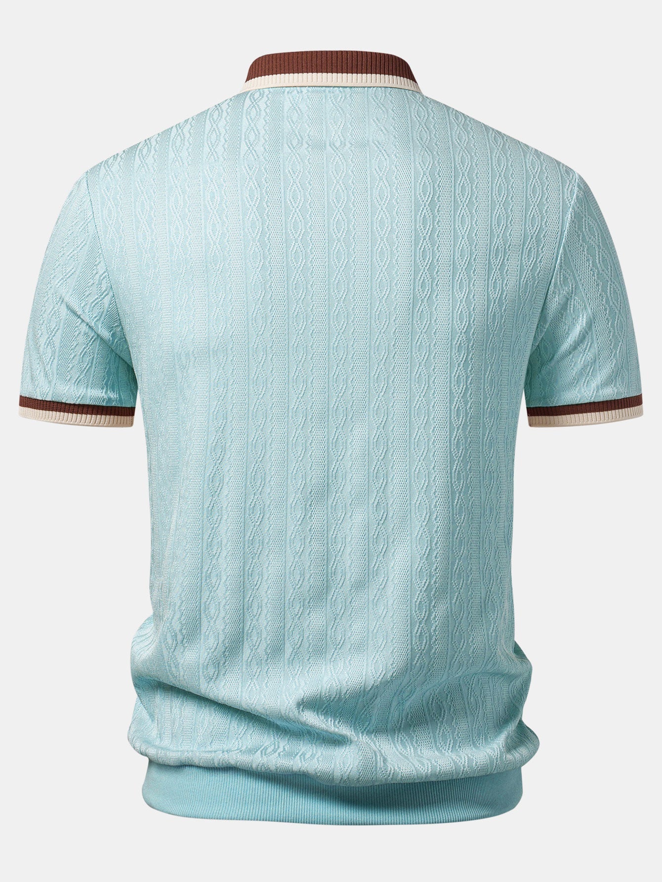 Contrast Trim Textured Knit Polo
