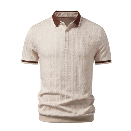 Contrast Trim Textured Knit Polo